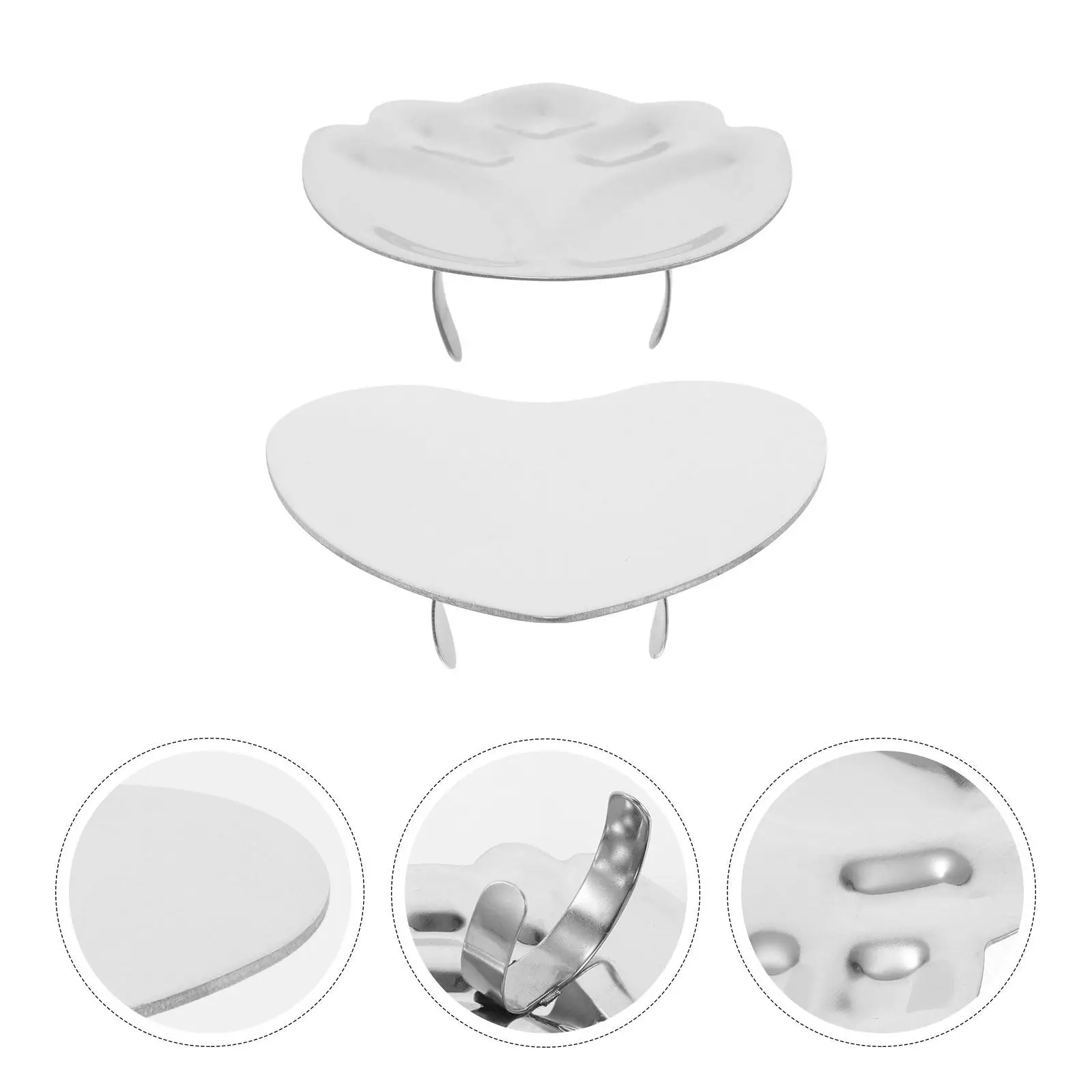 

2Pcs Metal Nail Art Mixing Palette Ring Nail Polish Holder Heart Flower DIY Color Blending Makeup Palette Tool