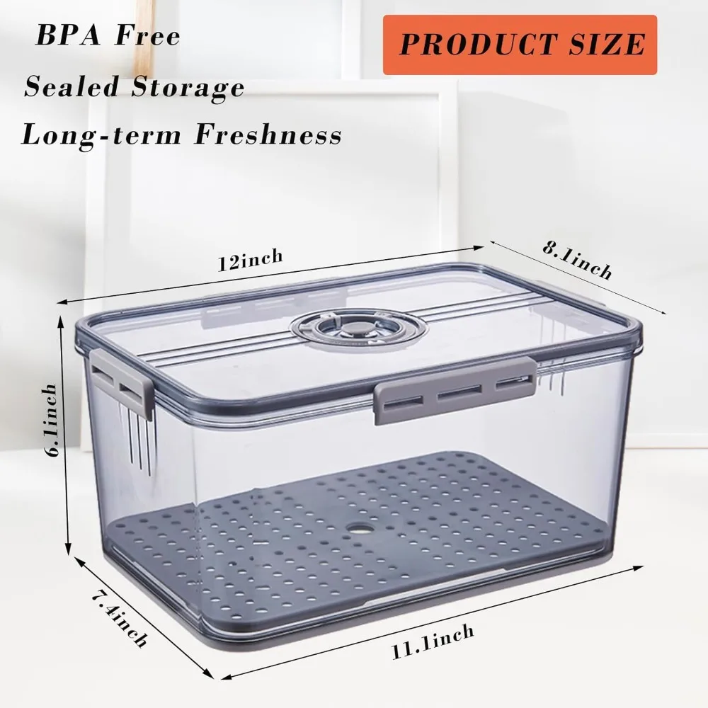 صندوق تخزين الخبز المحكم للمطبخ، حافظة رغيف كبيرة مع غطاء، صندوق خبز لتسجيل الوقت #3