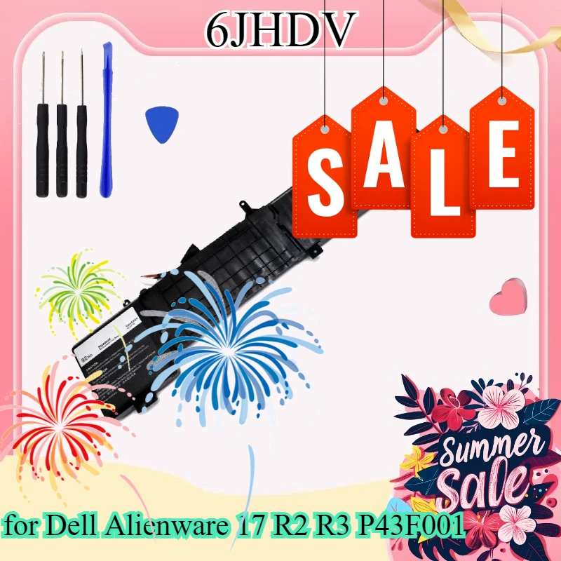 

14.8V 6210mAh 6JHDV Laptop Battery for Dell Alienware 17 R2 R3 P43F001