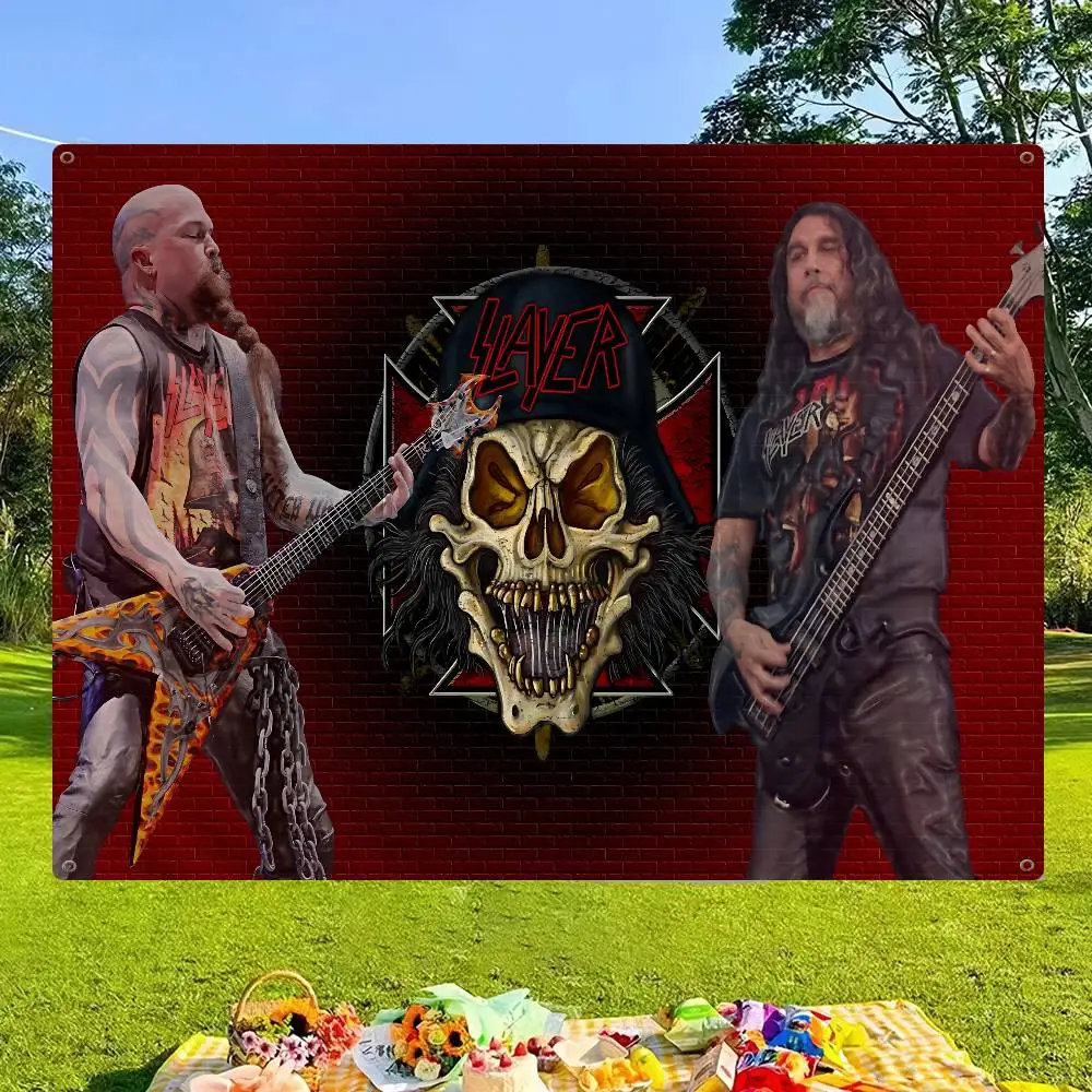 Classic S-Slayer Band Colorful Flag Wall Hanging Bohemian Wall Banner Mandala Indoor Art Decor