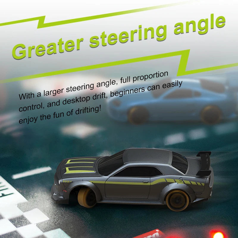 Turbo Racing 1:76 C65 Drift RC Car w/ Gyro Radio Full Proportional Remote Control Model RTR Desktop Toys Car for Adults and Kids