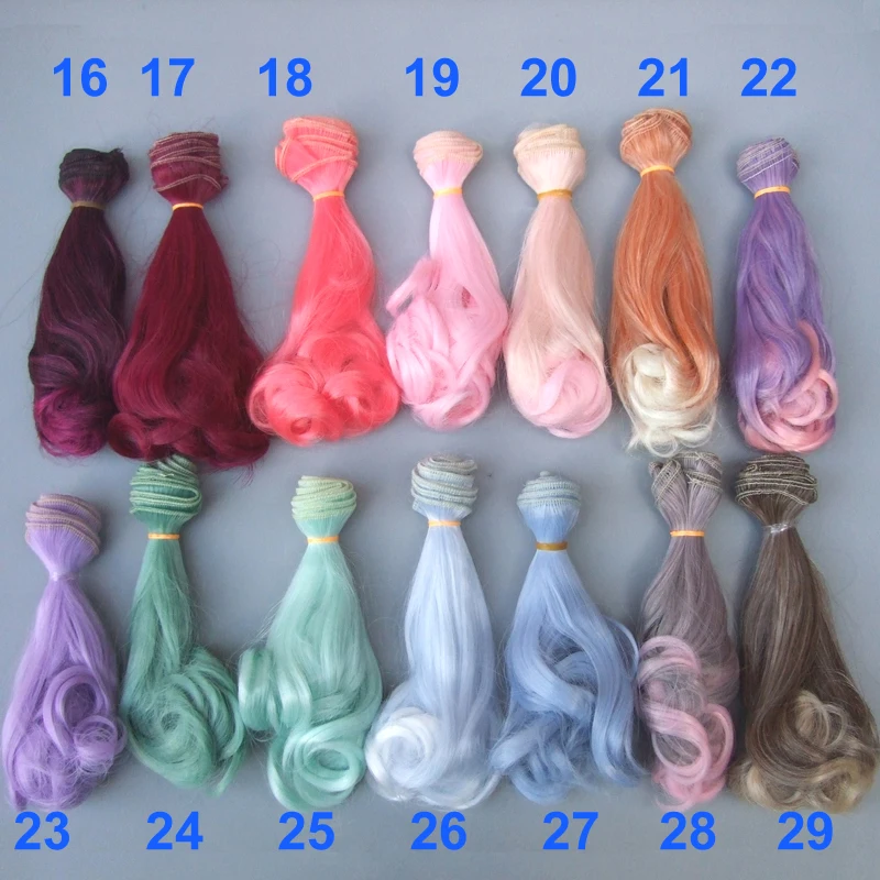 1pcs Extension Doll Hair 15*100cm Natural Color Curly Wigs for BJD OB Doll