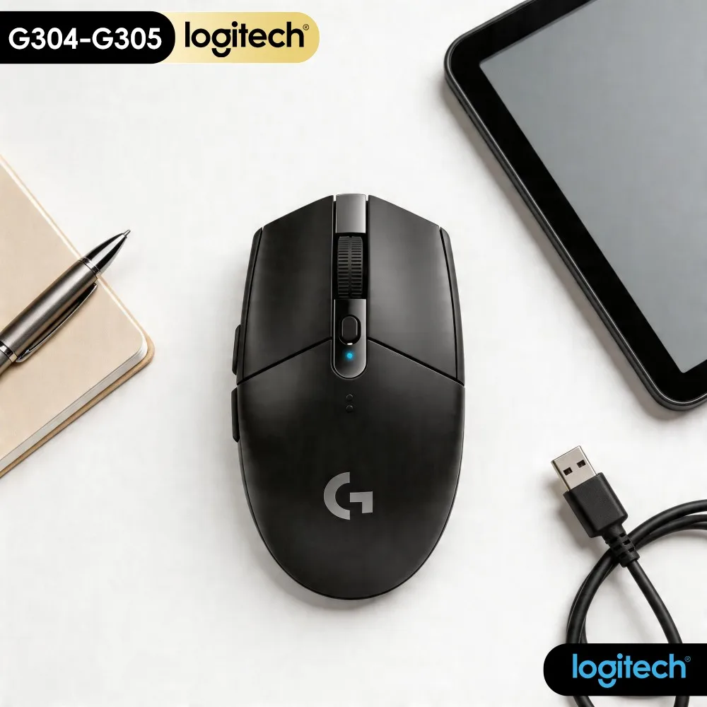 Logitech G304 Wireless Gaming Mouse 12000 DPI HERO Sensor LIGHTSPEED 1Ms 9-Month Battery Precise Aim Gamers Choice