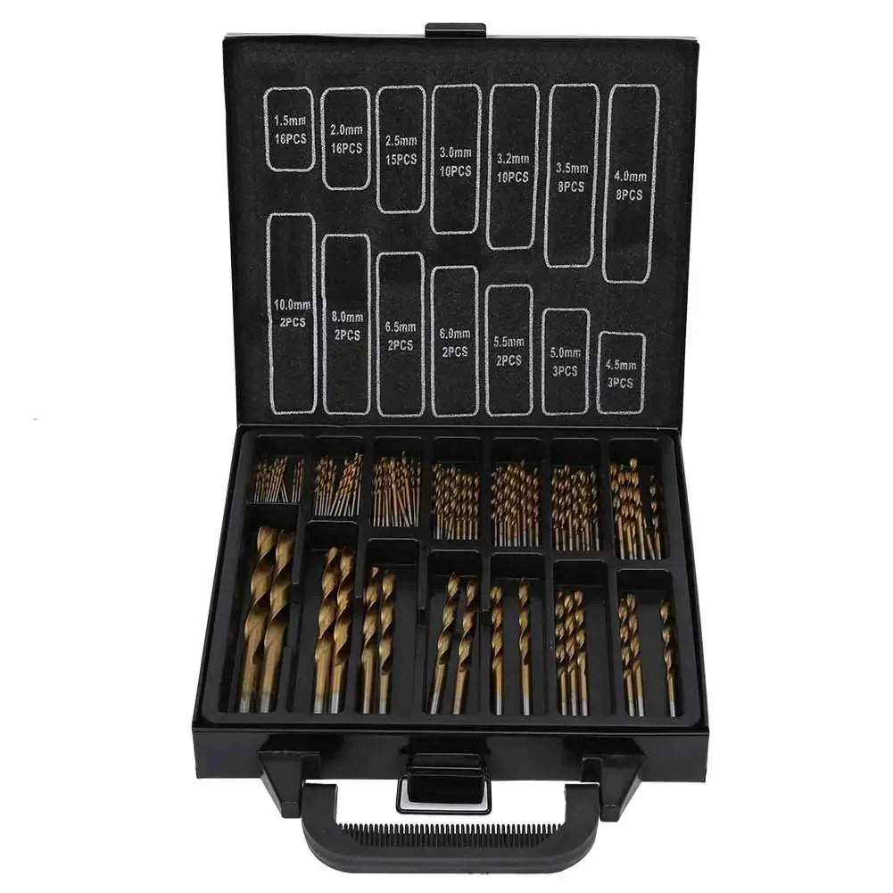 

2026 99PCS/Set Twist Drill HSS Titanium-plated Twist Drill Steel Plate Drill Woodwork Drill and Open Drill Bit Plastic Boxes