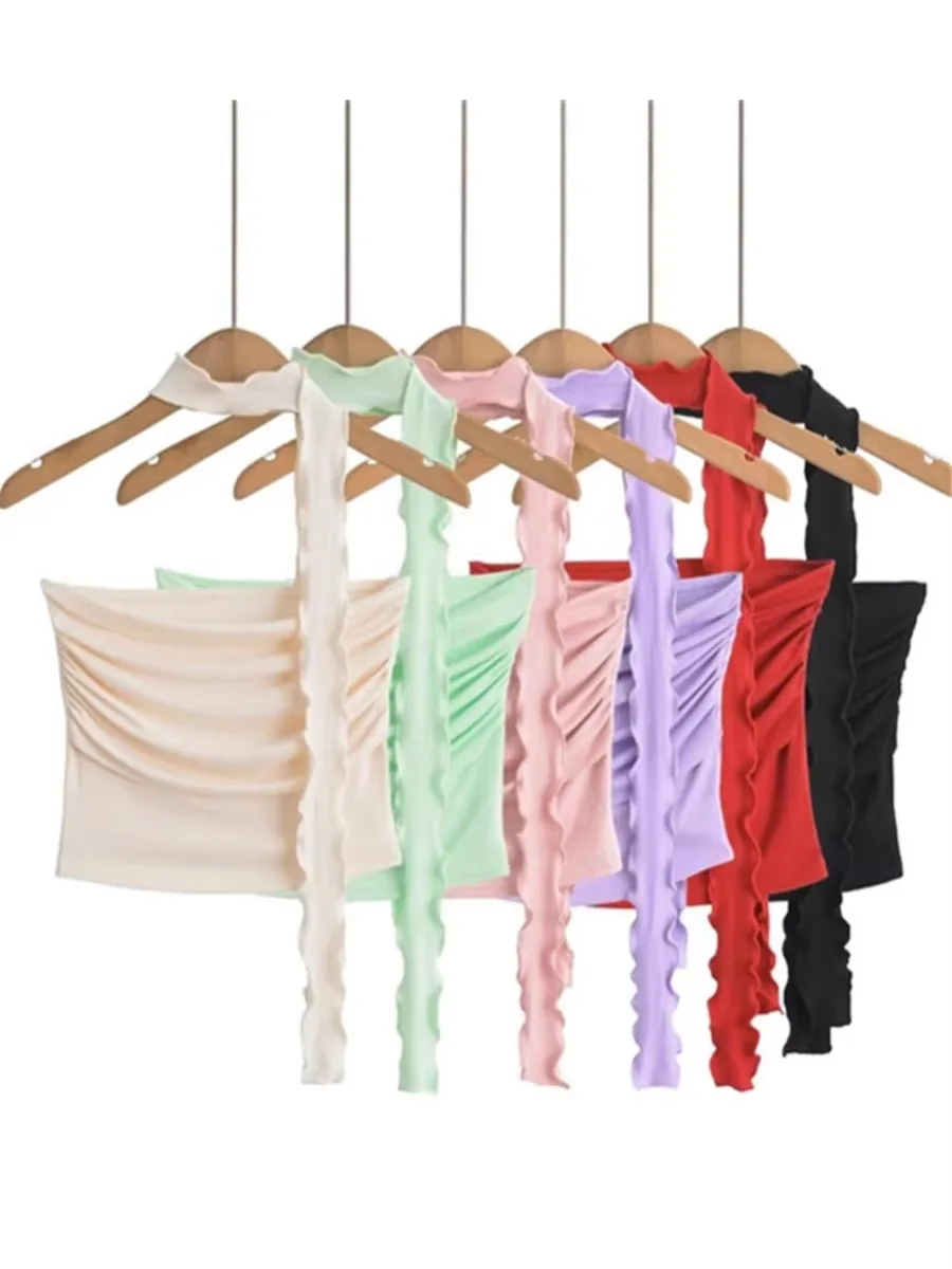 Gilet senza spalline da donna dolce e piccante Pure Desire Personali Hot Ins Pieghettato Sexy Neline drappeggiato Top multiuso