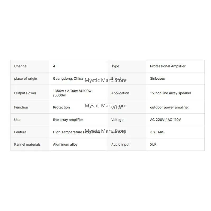 DS-10Q Sinbosen 10000q amplificador de potencia de audio música profesional dj 2000w 4 canales para altavoz Line Array