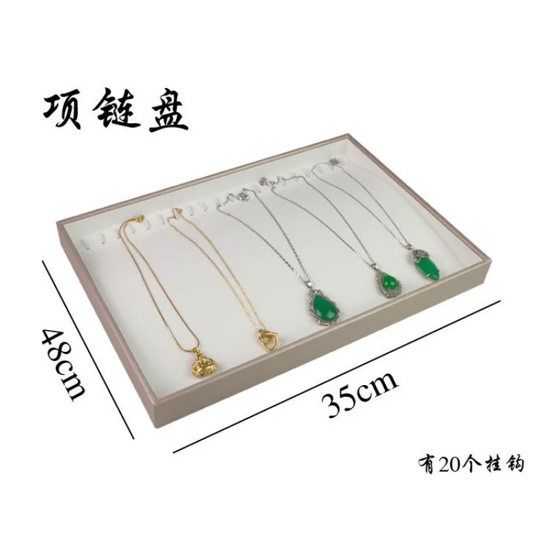 [حامل عرض للمجوهرات] فرشاة الشمبانيا الجلدية علبة عرض المجوهرات قلادة حلقة سوار أقراط قلادة مجوهرات Wenwan