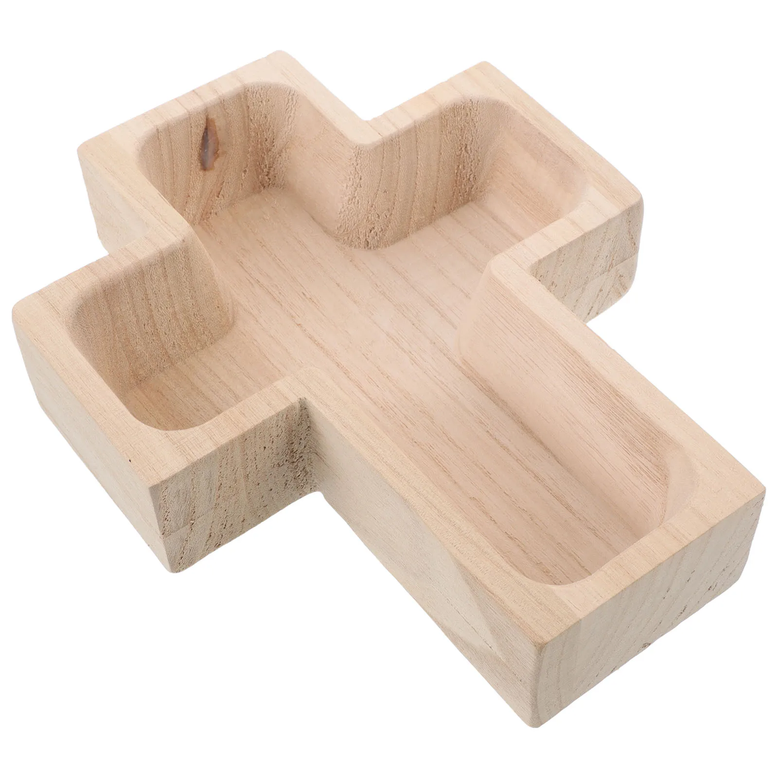 

Cross Wooden Bowl Shaped Serving Tray Charcuterie Board Fruit Centerpiece Plate