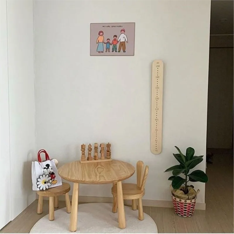 JOYLOVE-Material de abedul Original con gancho, regla de altura, estilo Ins, decoración de dormitorio de niños, muebles simples para niños