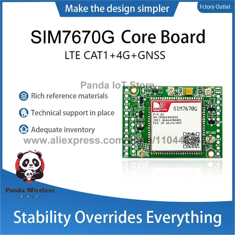 4G Cat1 SIM7670G SIM7670NA SIM7672NA Dual-Row Pin Core Board Module GPS(Optionsl) with Antenna Breadboard for IoT Applications
