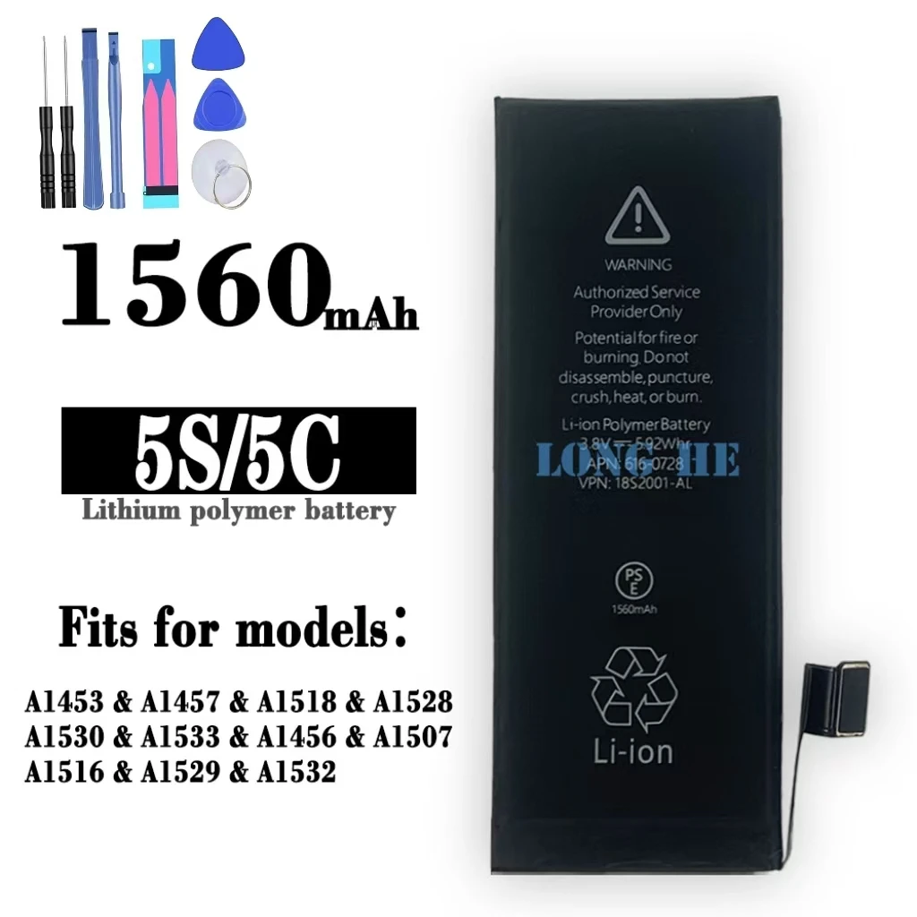 For iPhone 5s 5c A1516 A1529 A1532 A1457 A1528 mobile phone battery,send tools