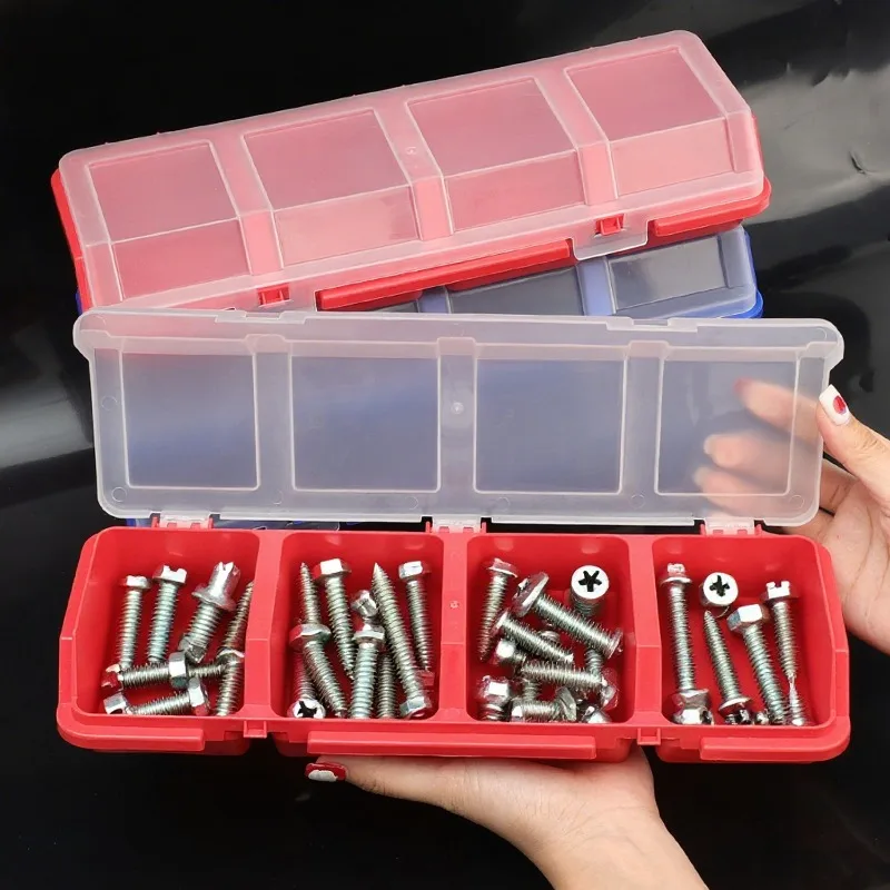 Plastic Screw Organizer Tool Part Container Hardware Bin with Lid Display Jewelry Storage Case Multi-Compartment Organizer Box