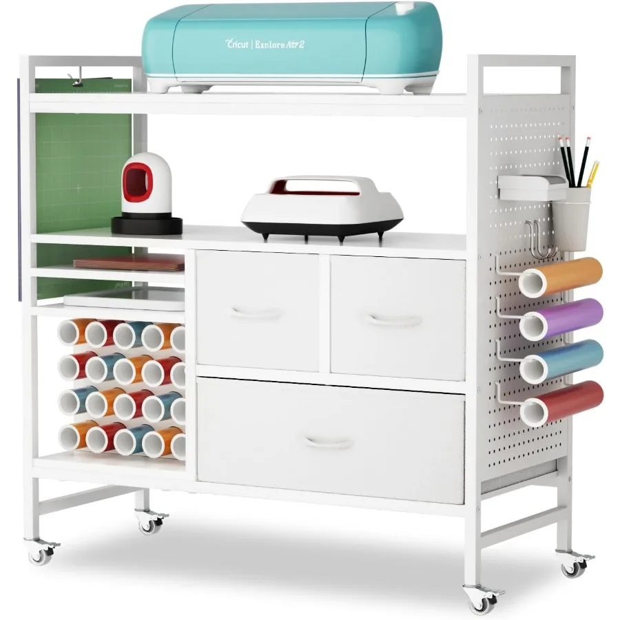 

Organizers and Storage Compatible with Cricut Machines - Vinyl Roll Holder DIY Pegboard with Accessories Organizer Rolling Craf