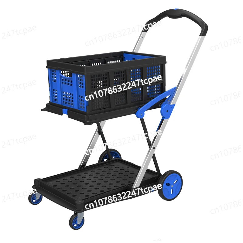 Hand push warehouse tow small trolley trolley puller Shunhe cargo express camping foldable trailer flatbed truck handling