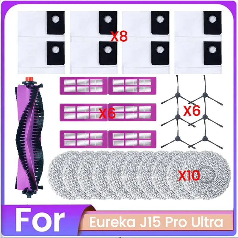 

Factory NEW 31PCS Foreureka J15 Pro Ultra Vacuum Spare Parts Brush Hepa Filter Mop Cloth Dust Bag Parts