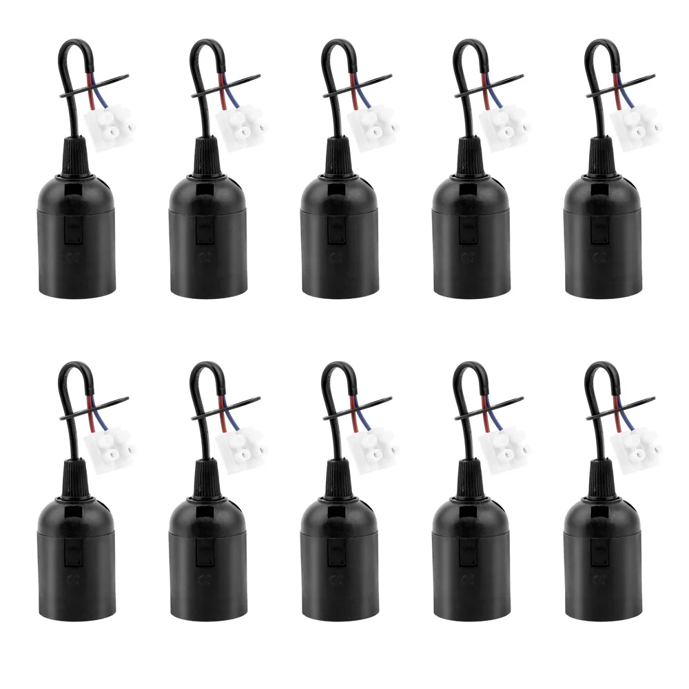 

E27 Lamp Holder with Wire Construction Socket Construction Site Socket with Cable Black Renovation Socket Lighting Accessories