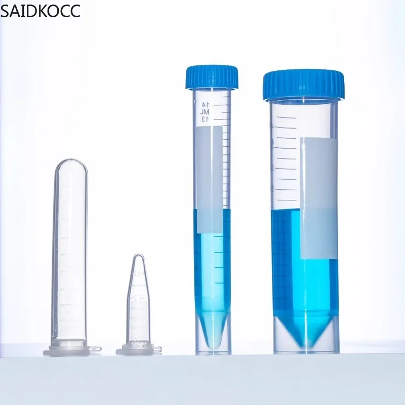 SAIDKOCC Plastic Centrifuge Tube 10ml 15ml 50ml Test Tube Round Bottom with Graduated ER Sterile Centrifuge Tube