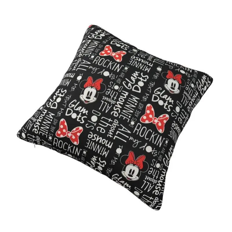 Custom Mickey Mouse Minnie Bows Anime Pillow Case 45x45cm Cushions Cover for Sofa Square Pillowcase