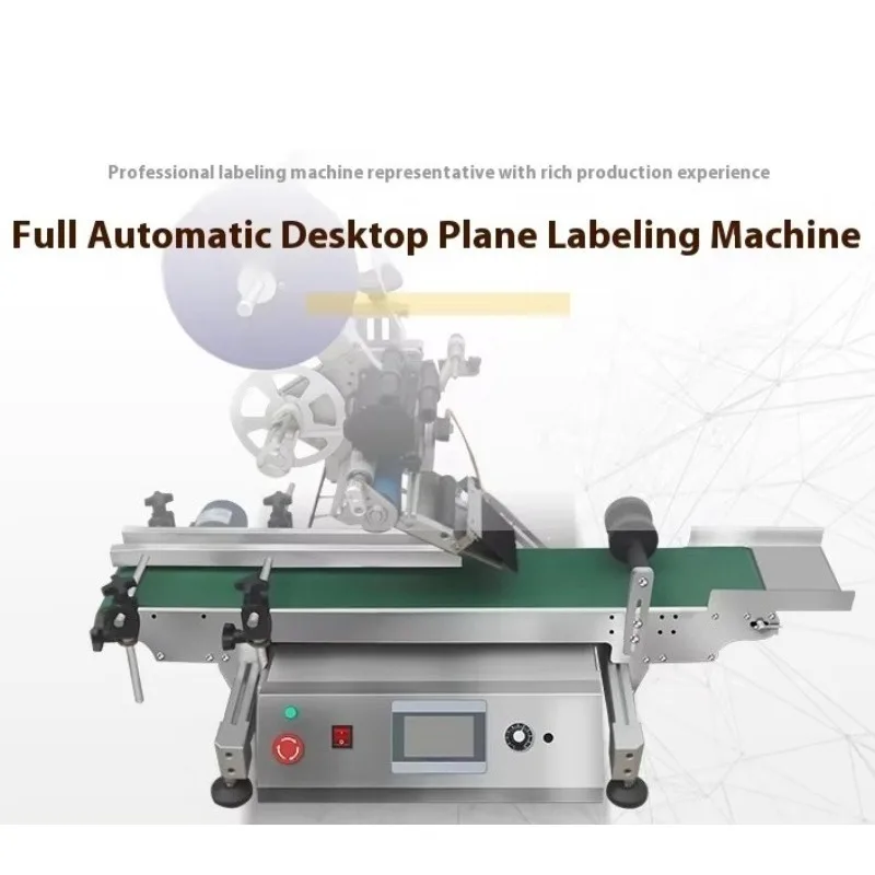 Fully Automatic Desktop Flat Labeling Machine Box Bag Cosmetic Daily Goods Top Surface Table Packaging Label Sticking Equipment