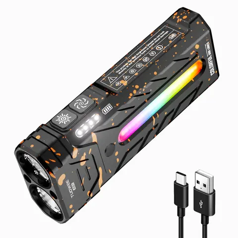 5200LMS Innovative Multi-functional Portable LED Flashlight with Magnetic Torch, Perfect for Hiking Camping Adventures