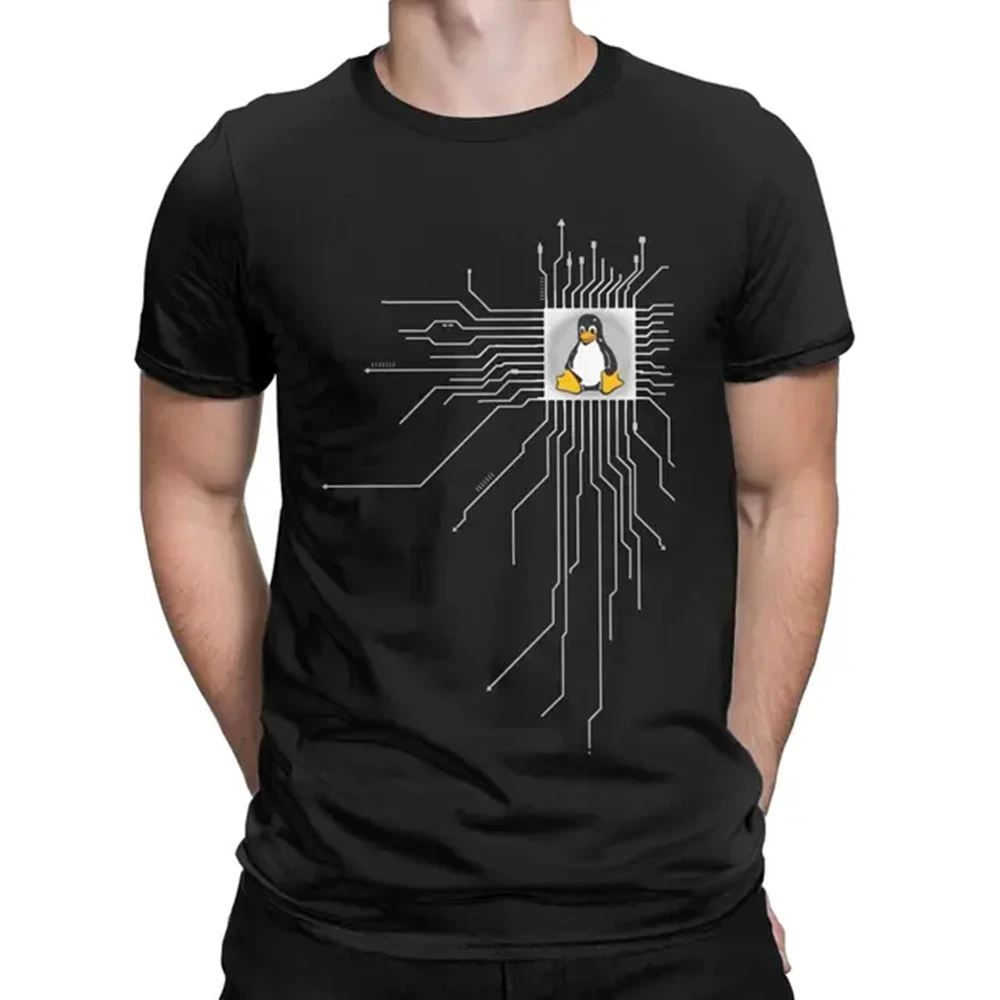 T Shirt Men Mens Clothing T Shirt Homme Mens T Shirt  New in Top Penguin Pc Nerd Core Cpu Linux Computer System Funny 10598