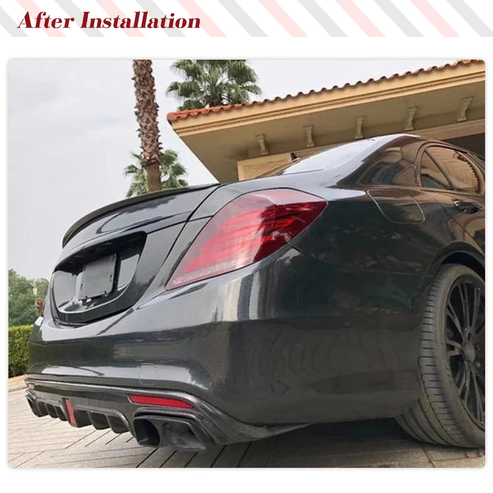 Carbon Fiber Rear Bumper Diffuser Lip Spoiler for Mercedes Benz S Class W222 S63 S65 AMG Sport Sedan 2014-2017 Rear Diffuser Lip