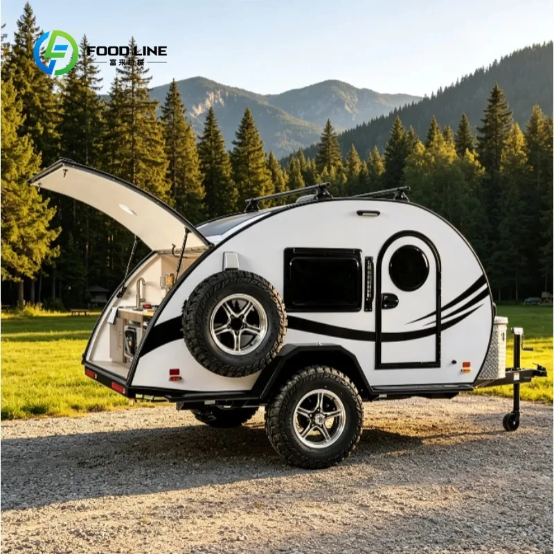 Customized Small Teardrop Camper Trailer Lightweight Mini Off Road Teardrop Camper Trailer for Sale Low Cost Caravan