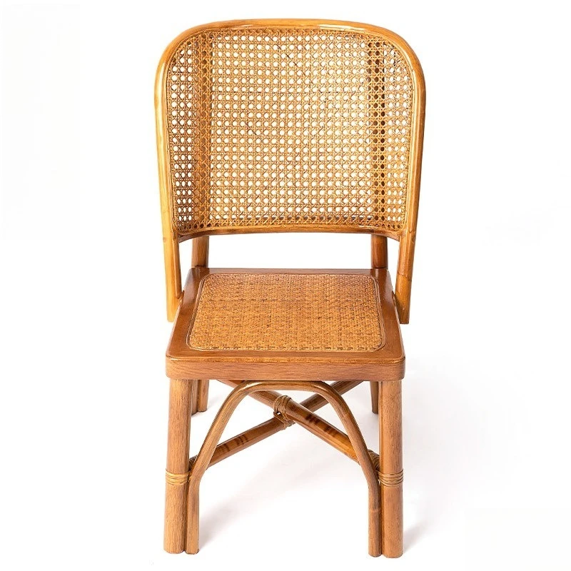Rattan chair elderly  household rattan chair  braided single leisure balcony small rattan chair backrest small
