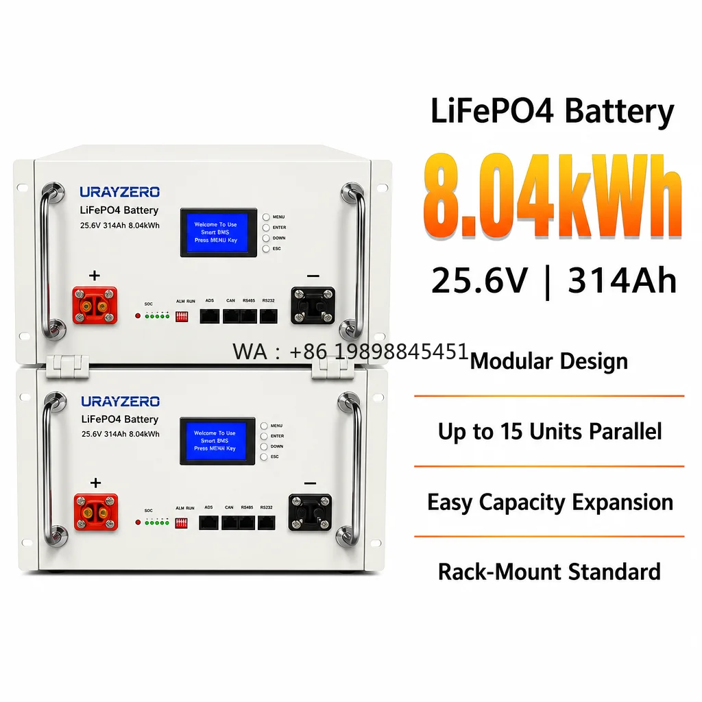 Stackable Pack 314Ah 3.84kW Output CAN Communication for Solar Energy Storage System