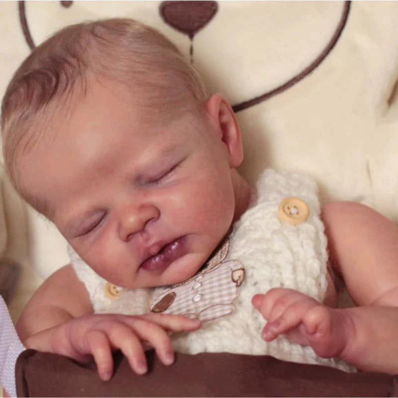 16 polegadas de pele preta vinil reborn bebê boneca kit zendric sem pintura kit boneca artesanal brinquedo diy para meninas presente