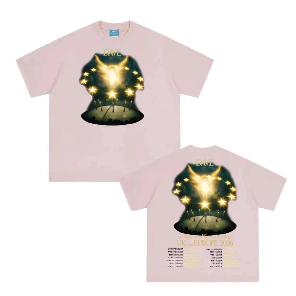 ديف الصبي الذي يلعب جولة القيثارة 2026 الصيف الهيب هوبتي قميص كم الكورية القطن ملابس عالية الجودة الإناث/الذكور بلايز