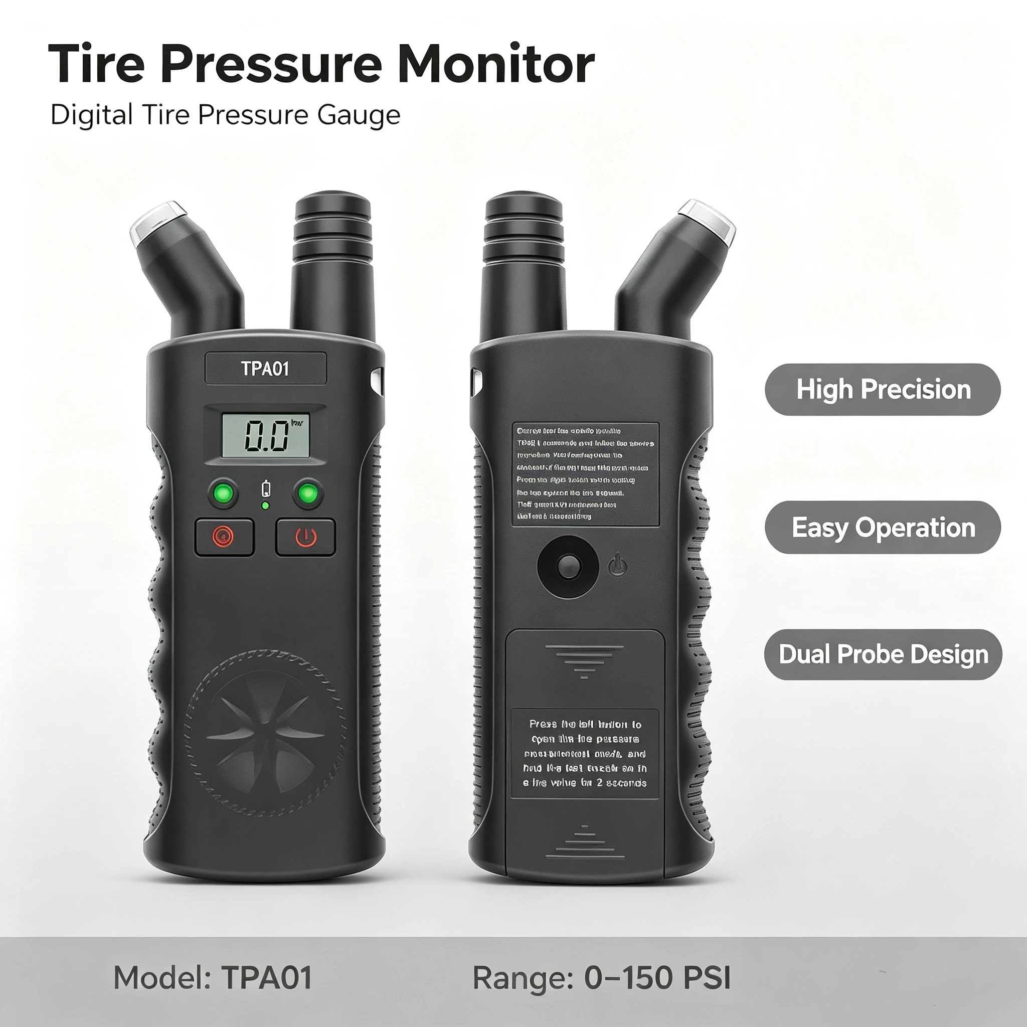TPA01 TPMS Relearn Tool Digital Tire Pressure Gauge Universal Car Tire Sensor Reset Tool