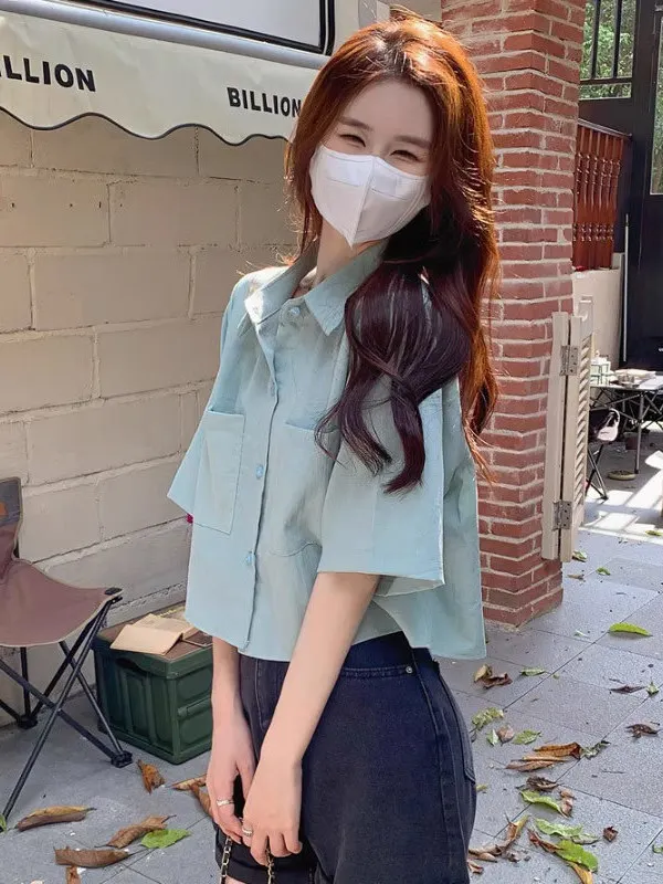 Vestido Feminino Solto Casual de Verão, Cor Pura, Versão Coreana, Elegante e Doce