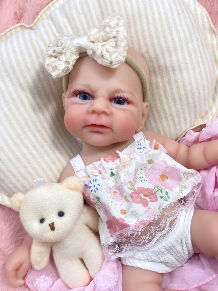 13-calowa, w całości silikonowa lalka Reborn Elijah, miękka, elastyczna lalka silikonowa dla dziewczynki, prezent na urodziny, Boże Narodzenie