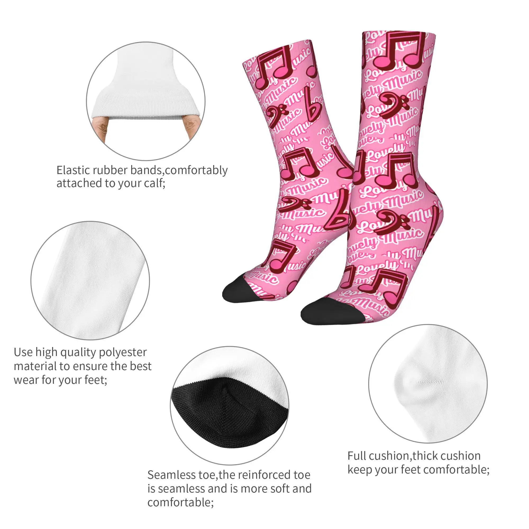 Musical Notes  Socks Male Mens Women Spring Stockings Polyester