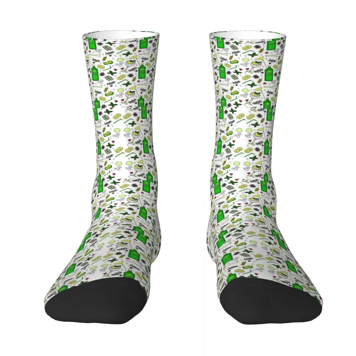 Gin And Tonic Pattern Gin O'Clock Cocktails Men Women Socks Windproof Novelty Spring Summer Autumn Winter Stockings Gift