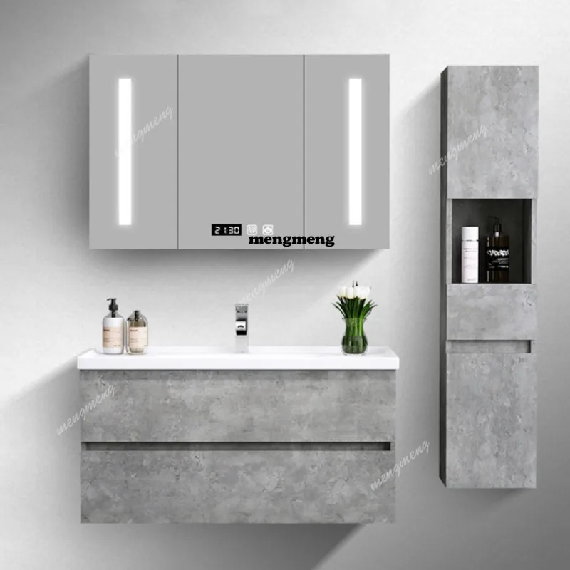 Bathroom Cabinet Modern Simple Wall-mounted Toilet Wash Table Hanging Cabinet Washbasin Combination
