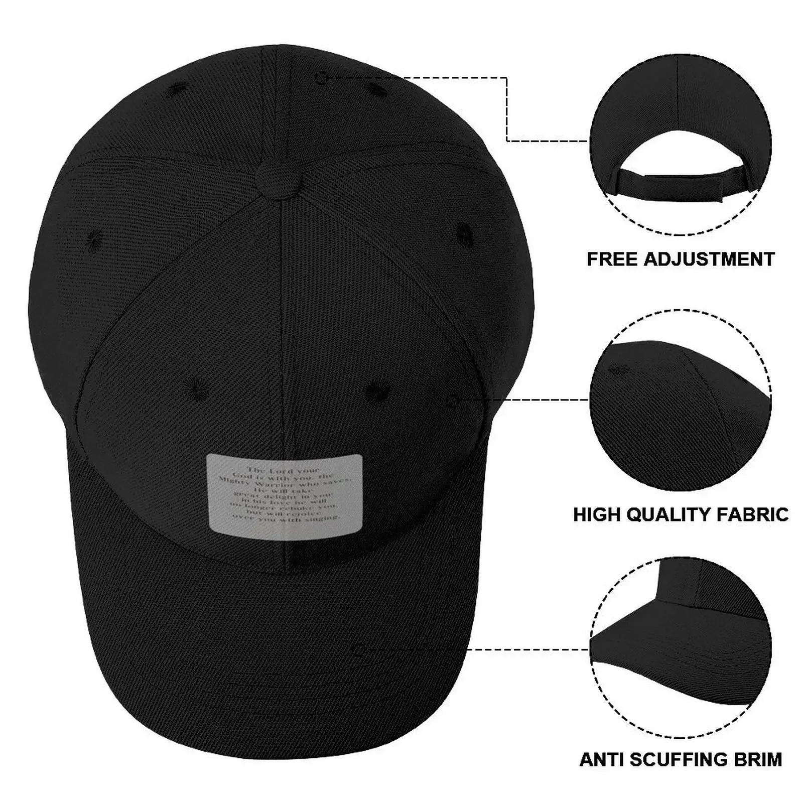 Zephaniah 3 17 Minimalist Square Bible Verse 3v17 Baseball Cap Horse Hat Golf Women Caps Men's