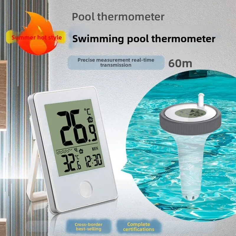 

Summer Pool Thermometer Pool Bathtub Water Thermometer Wireless Floating Fish Tank Fish Pool Thermometer