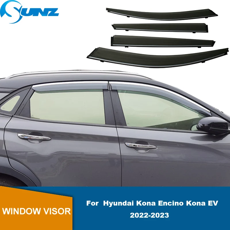 

4pcs Car Side Window Deflector Window Visor Vent For Hyundai Kona Encino Kona EV 2022 2023 Wind Shield Sun Rain Guard Sun Shade