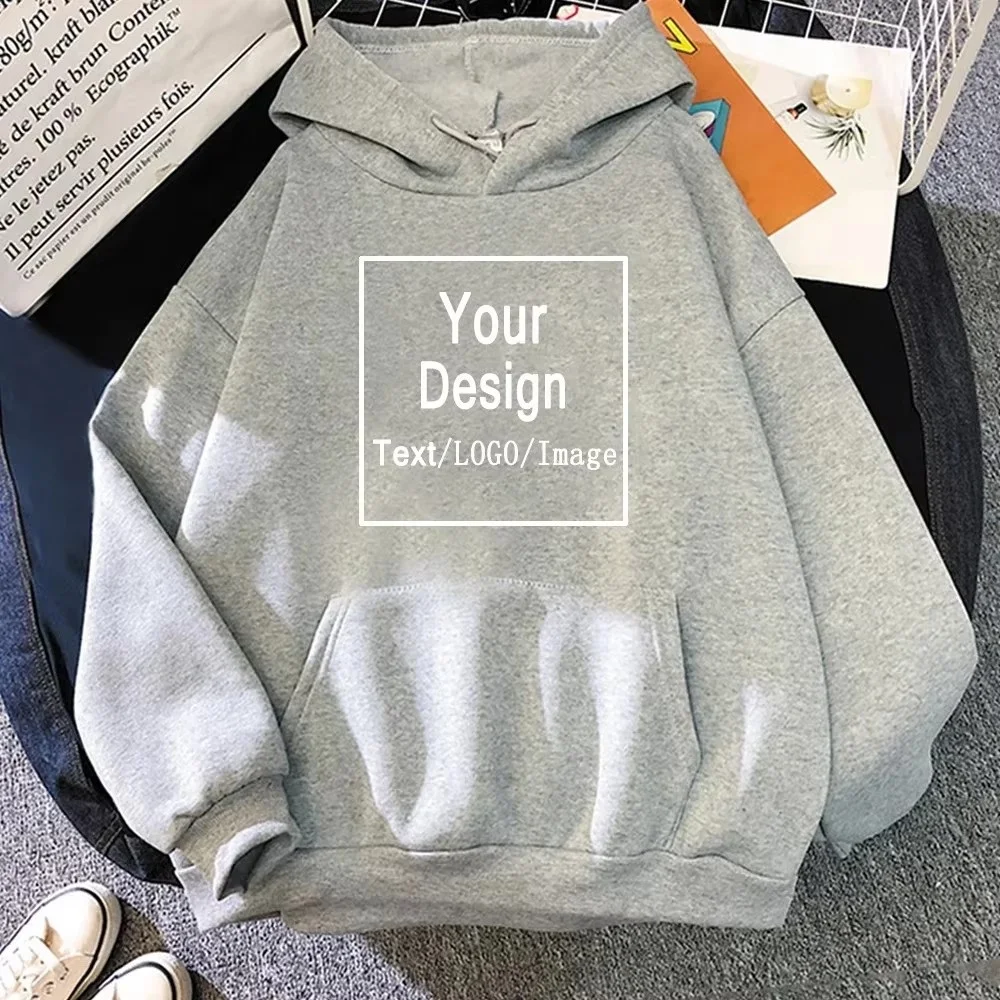 

DIY Your Design Text/LOGO/Image Women Casual Hoody Streetwear Oversized Sweatshirt Couple Clothes Sudaderas Para Mujer Pullovers