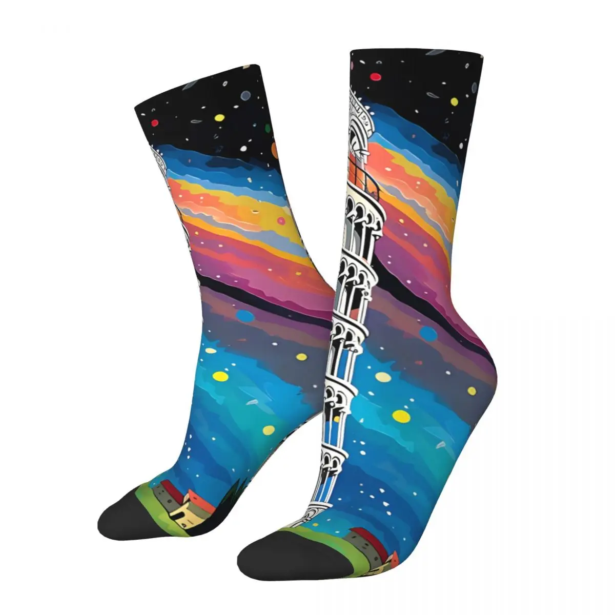 Leaning Tower Of Pisa Sock Printed Man Polyester