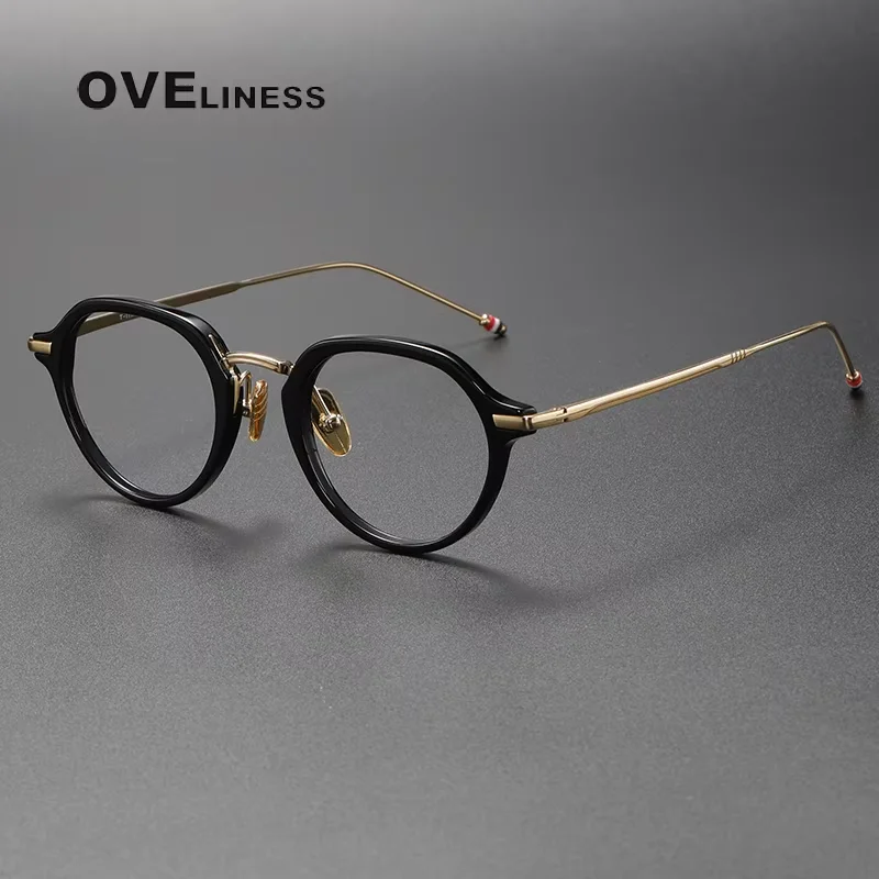 Vintage Titanium Eyeglasses Frame Men Myopia Optical Prescription Glasses Frame Women Retro 2025 New Korea Luxury Brand Eyewear - Image 3