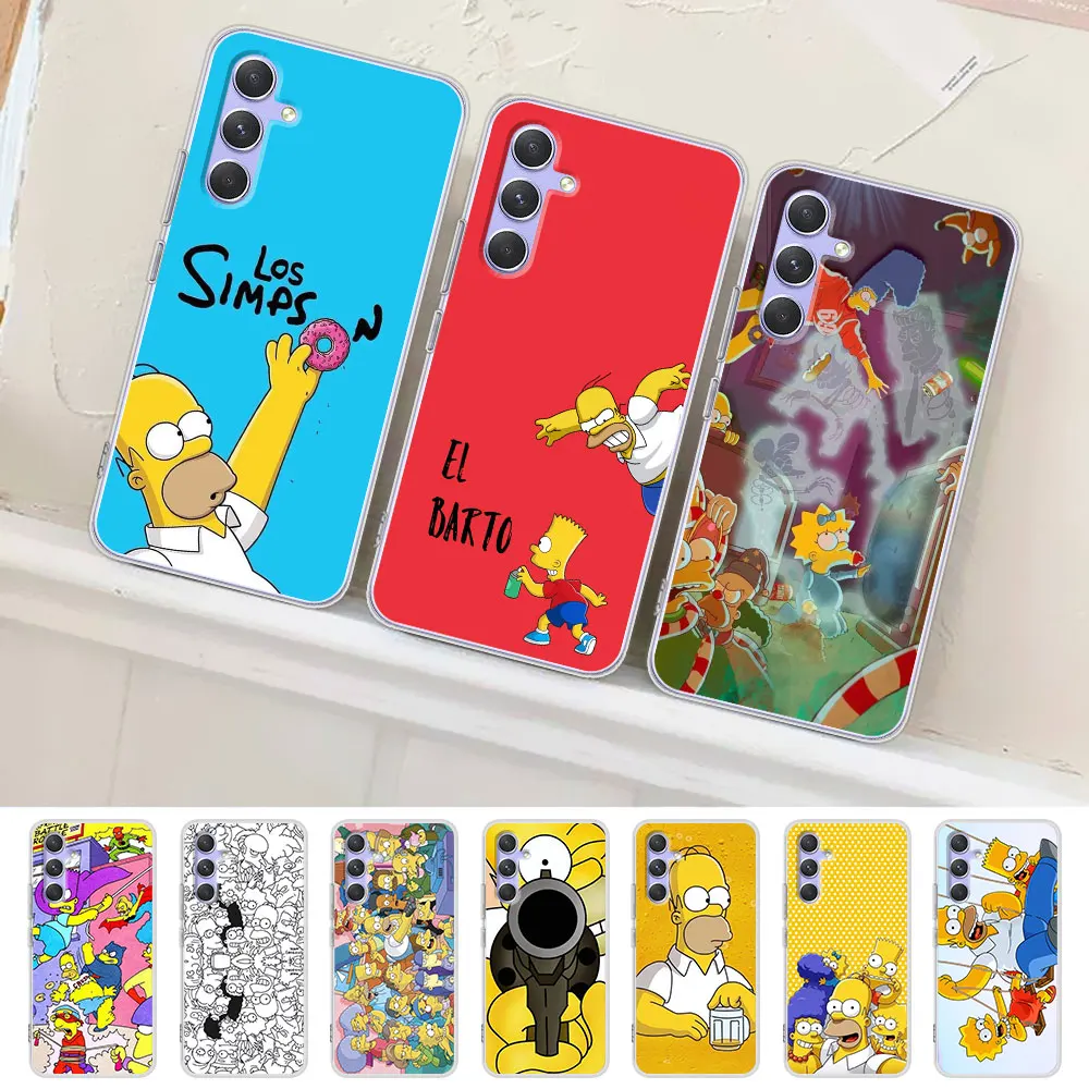 The Simpson Homer Bart Phone Case for Samsung Galaxy A54 A14 A51 A31 A53 A52 A12 A15 A25 A35 A55 A21s A24 A41 A23 TPU Soft Cover