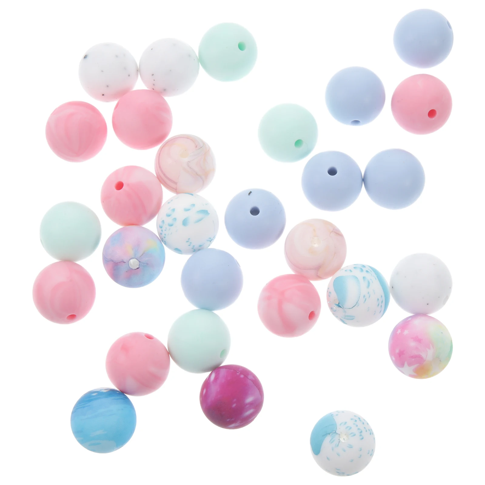 78pcs Silicone Bead Kit Bulk Round Beads for Jewelry Making Bracelet Necklace Keychain DIY Craft naments Gel Small