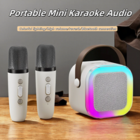 K12 portable Bluetooth speaker karaoke PA system with 1-2 wireless microphones, suitable for family singing and children's gifts