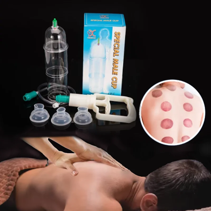 

1Set Personal Physical Therapy Vacuum Cupping Device for Men Detox Anti Cellulite Health Care Jars with Pumping Gun Suction Cups
