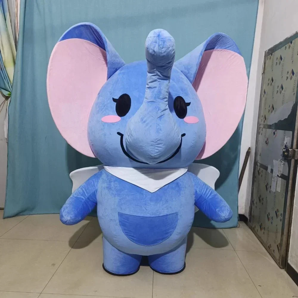Giant Inflatable Dumbo Elephant Mascot Costume Adults Walking Blow Up Suit Halloween Christmas Carnival Fancy Dress Up Outfits view 6