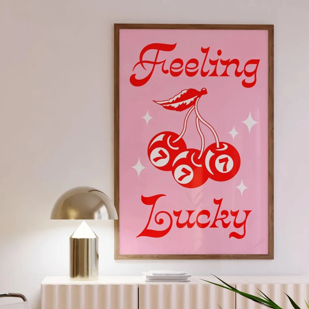 Retro Heartbreak Hotel Quote Feeling Lucky 8 Ball Let Me Roll It Dice Wall Art Canvas Painting Posters Living Room Home Decor