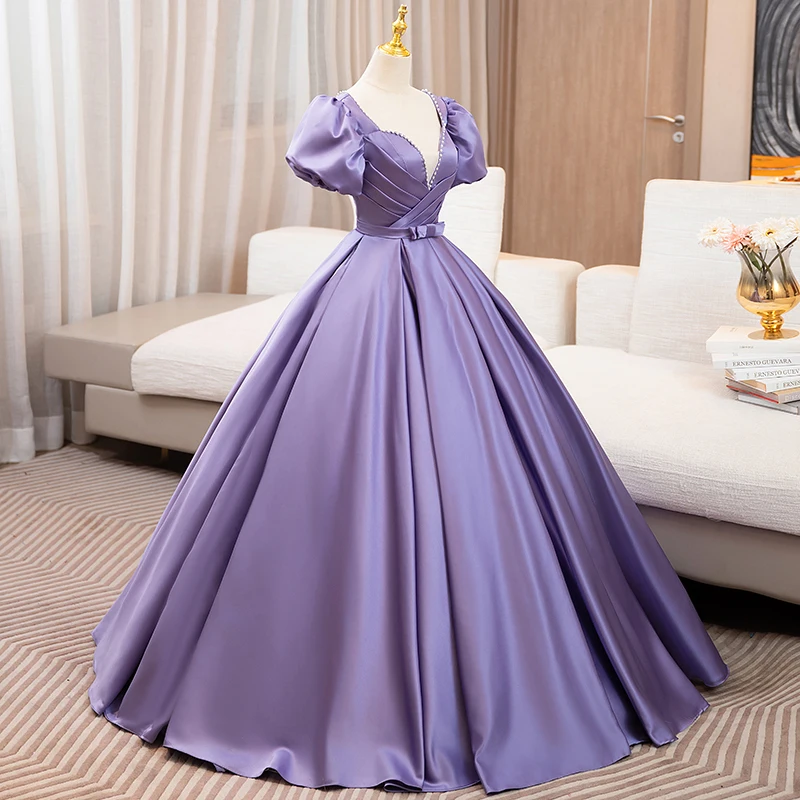 تخصيص الكرة ثوب فساتين Quinceanera اللؤلؤ الخامس الرقبة حفلة موسيقية عيد ميلاد رداء حفلات رسمية Vestido De Anos الحلو 16